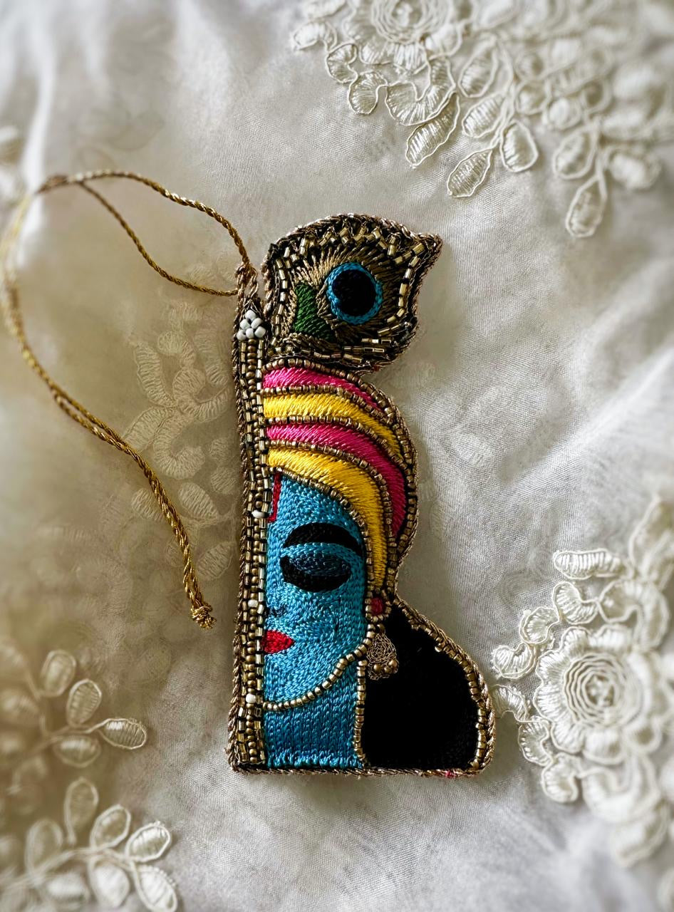 Krishna Hand Embroidered Hanging