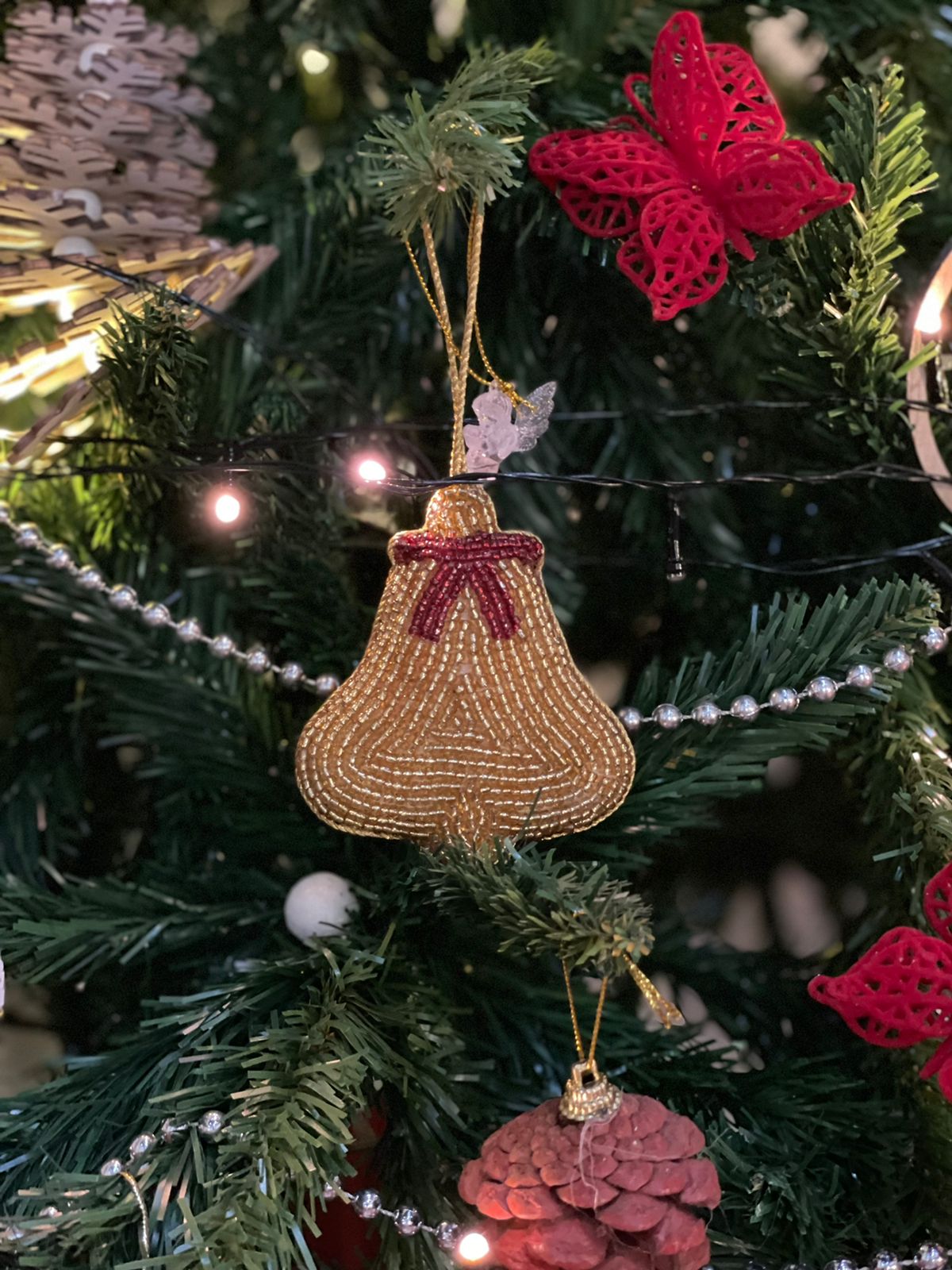 Fitoori Banjaaran's Hand Embroidered Christmas Tree Bell Charm
