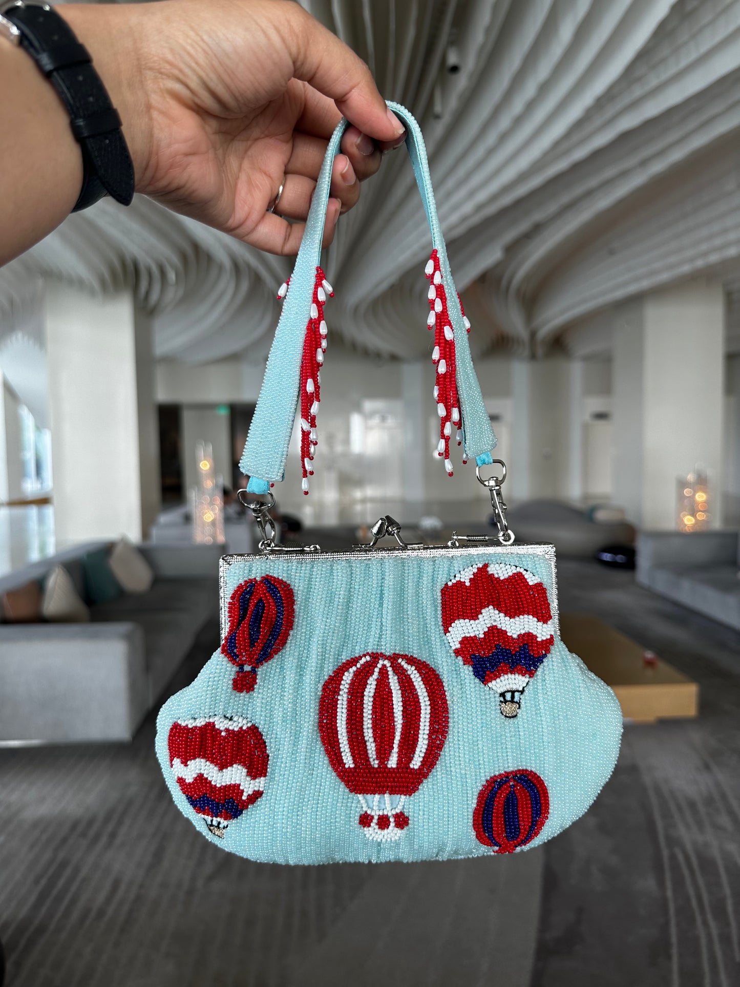 Fitoori Banjaaran's Hand Embroidered Cappadocia Sky Purse