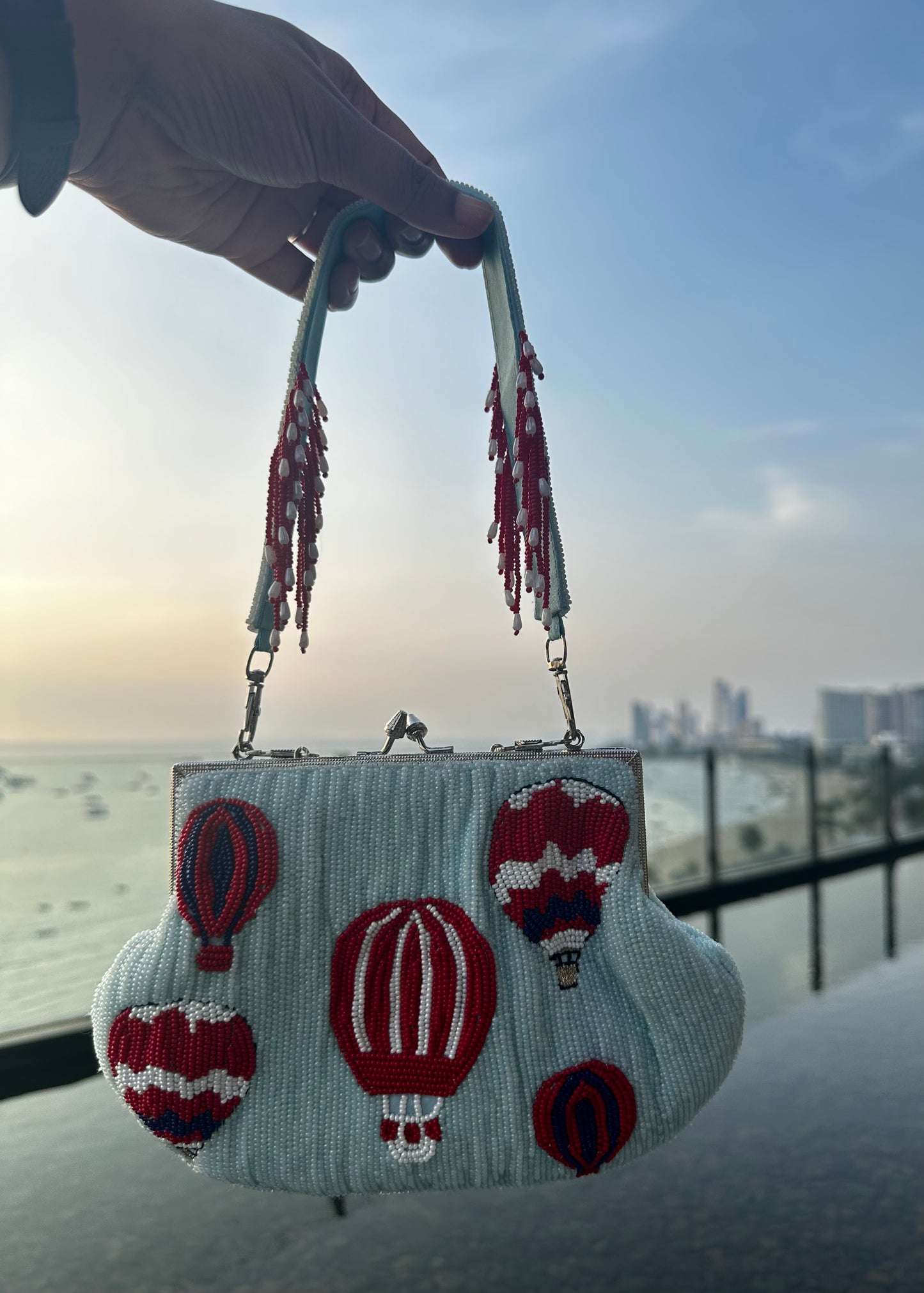 Fitoori Banjaaran's Hand Embroidered Cappadocia Sky Purse