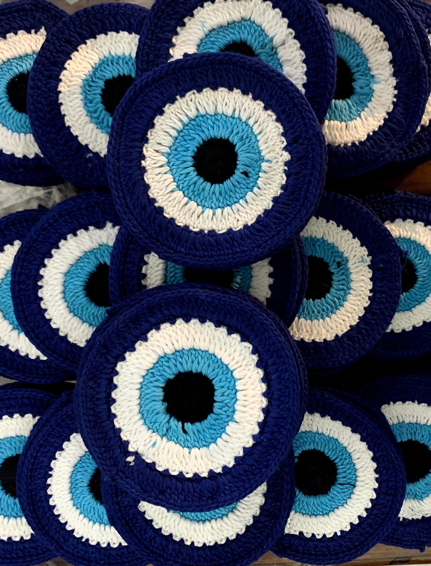Fitoori Banjaaran's Evil Eye Crochet Coasters (Single piece)