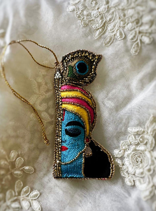 Krishna Hand Embroidered Hanging