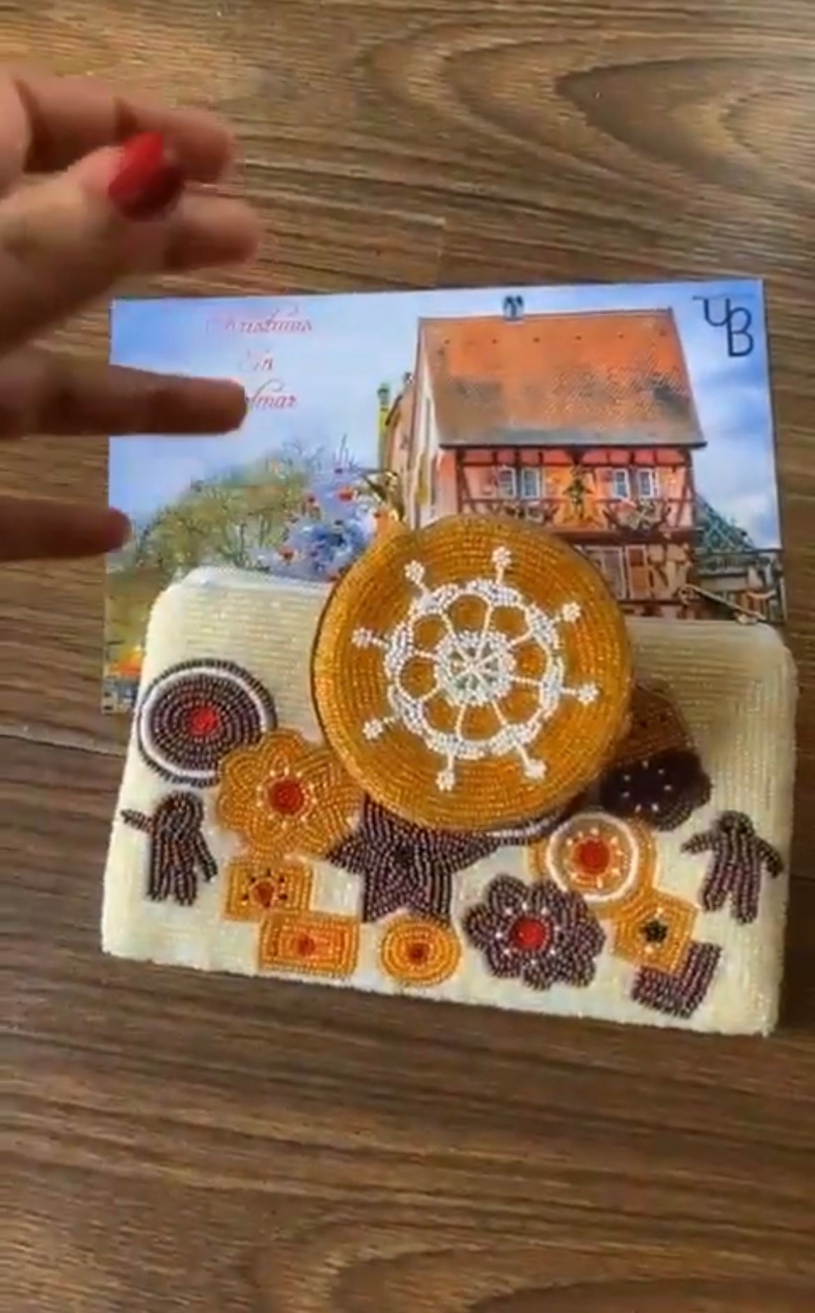 Fitoori Banjaaran's Hand Embroidered Christmas Cookie Coin Purse with cash puch