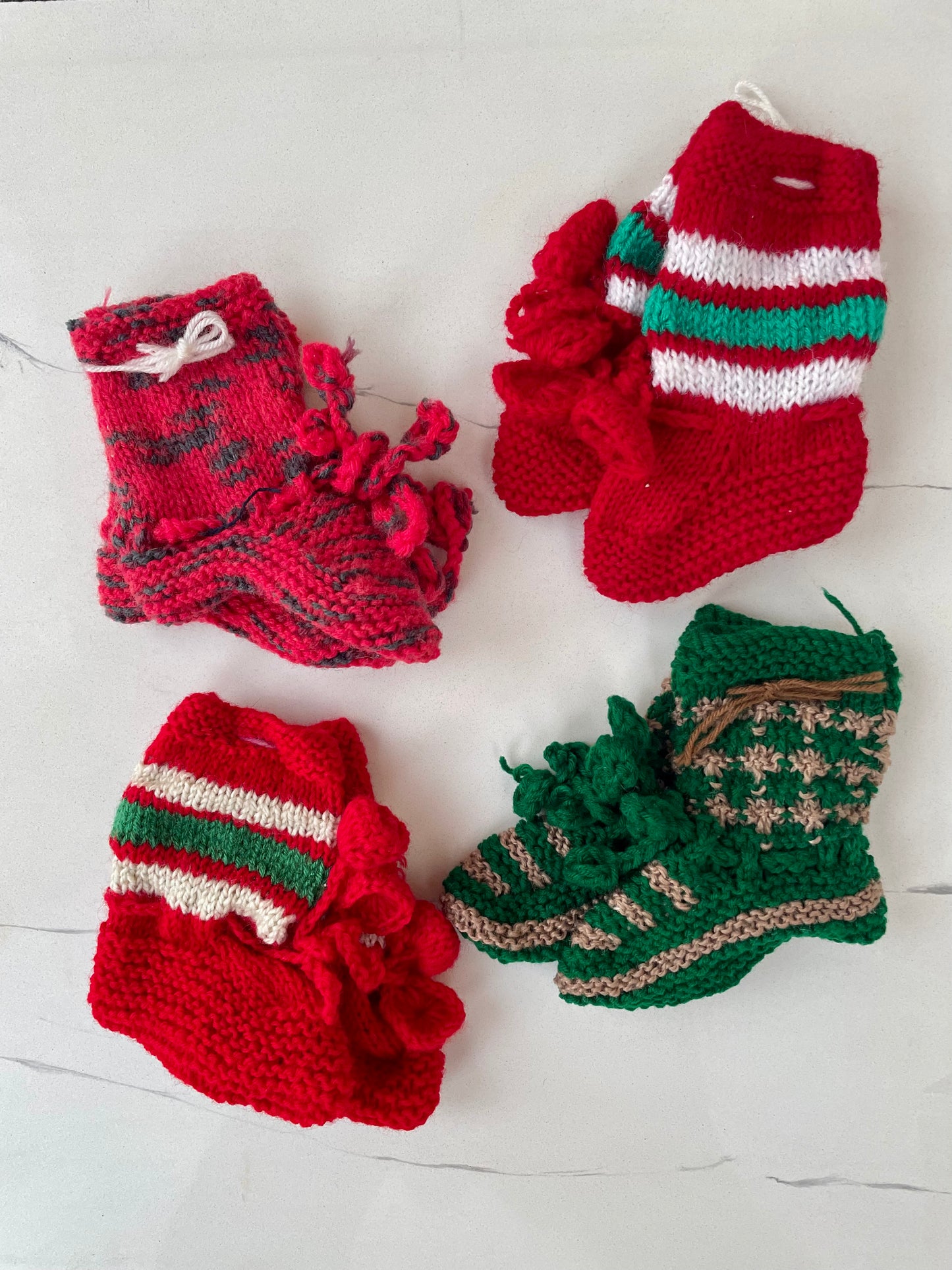 Fitoori Banjaaran's Hand Knitted Baby Socks for Christmas Decor