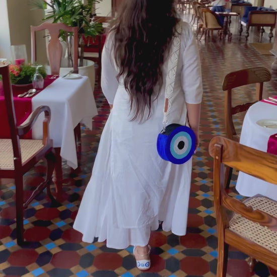 Women carrying Fitoori Banjaaran's Paros Evil Eye Sling Bag